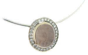 Pendentif quartz rose