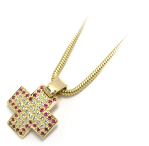 Pendentif croix diamants rubis