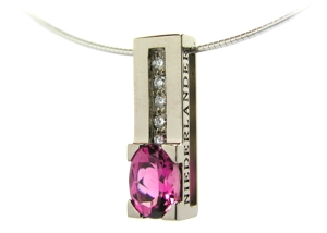 Pendentif tourmaline rose