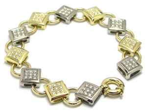 Bracelet diamants bicolore