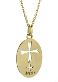 Gelbgold Hugenottenkreuz