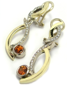 Boucles d'oreilles grenat mandarin