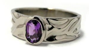 Weißgold Amethyst Ring