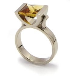 Bague citrine taille lumière