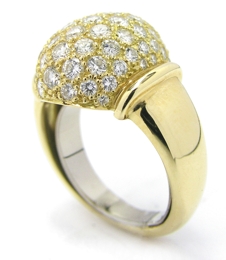 Bague boule diamants