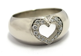 Bague coeur diamants