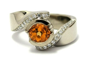 Bague grenat mandarin