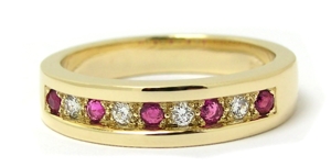 Bague rubis diamants