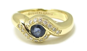 Wirbel Diamant Saphir Ring