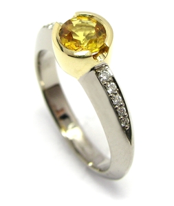 Bague saphir jaune