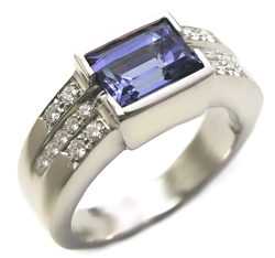 Bague tanzanite et diamants