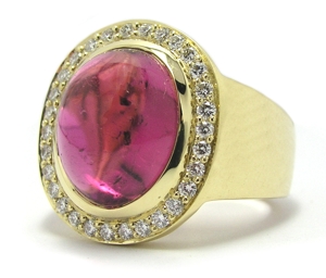 Bague tourmaline cabochon modèle Bonbon Light