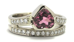 Bague tourmaline coeur