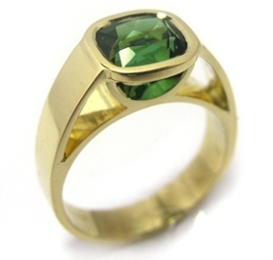 Bague tourmaline verte