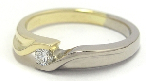 Solitaire Diamant Pnf343 Bicolore