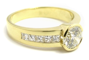 Solitaire Diamants Or Jaune